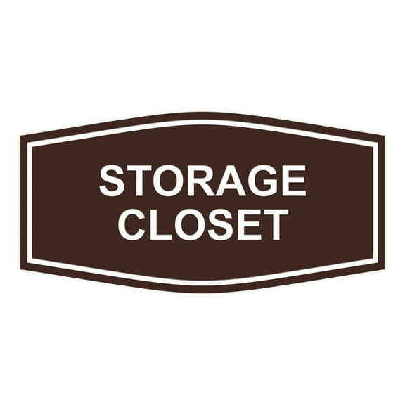 Signs ByLITA Fancy Storage Closet Sign (Dark Brown) - Small