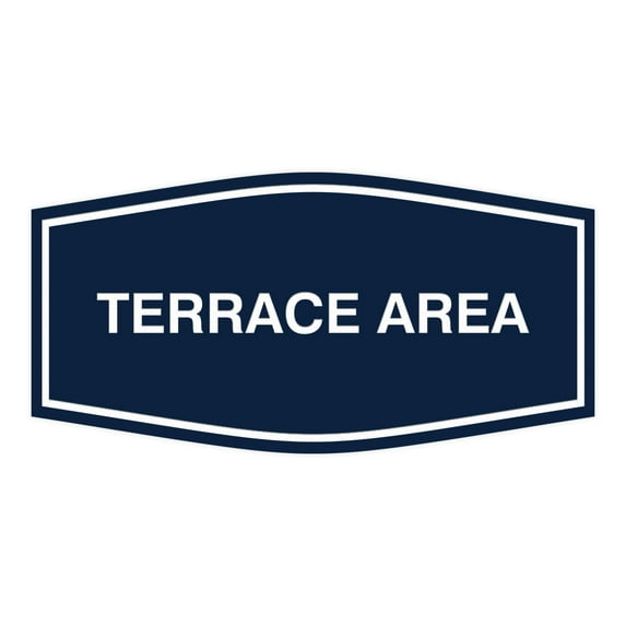 Signs ByLITA Fancy Terrace Area Sign (Navy Blue / White) - Medium