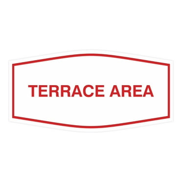 Signs ByLITA Fancy Terrace Area Sign (White/Red) - Large