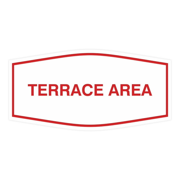 Signs ByLITA Fancy Terrace Area Sign (White/Red) - Large