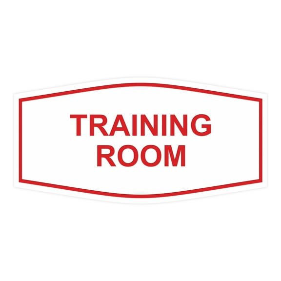 Signs ByLITA Fancy Training Room Sign (White/Red) - Large
