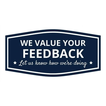 Signs ByLITA Fancy We Value Your Feedback! Let Us Know How We're Doing Easy Installation | Durable Construction | Barbers | Grooming and Styling | Hair Sign (Navy Blue / White) - Large