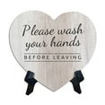 thumbnail image 1 of Signs ByLITA Heart Please Wash Your Hands Before Leaving, Wood Color, Table Sign (6"x5") - 1 Pack, 1 of 4