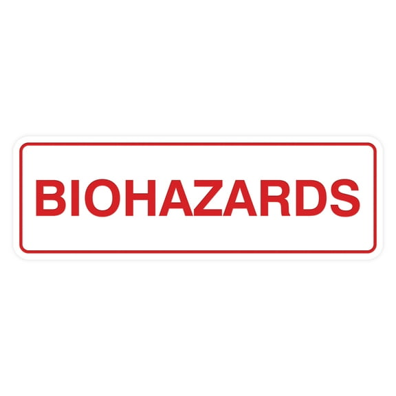 Signs ByLITA New Standard Biohazards Sign (White/Red) - Large