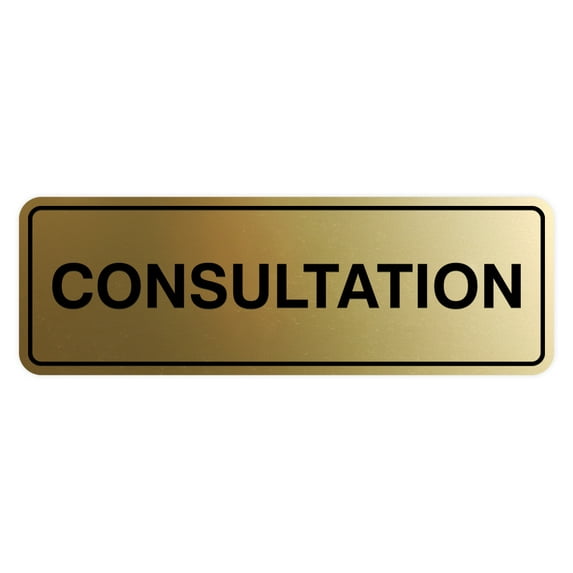 Signs ByLITA New Standard Consultation Sign (Brushed Gold) - Small