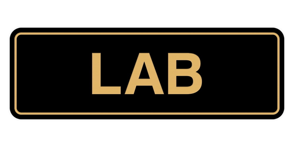 Yellow Lab Sign Signs ByLITA New Standard Lab Sign (Black /Gold) - Small - Walmart.com