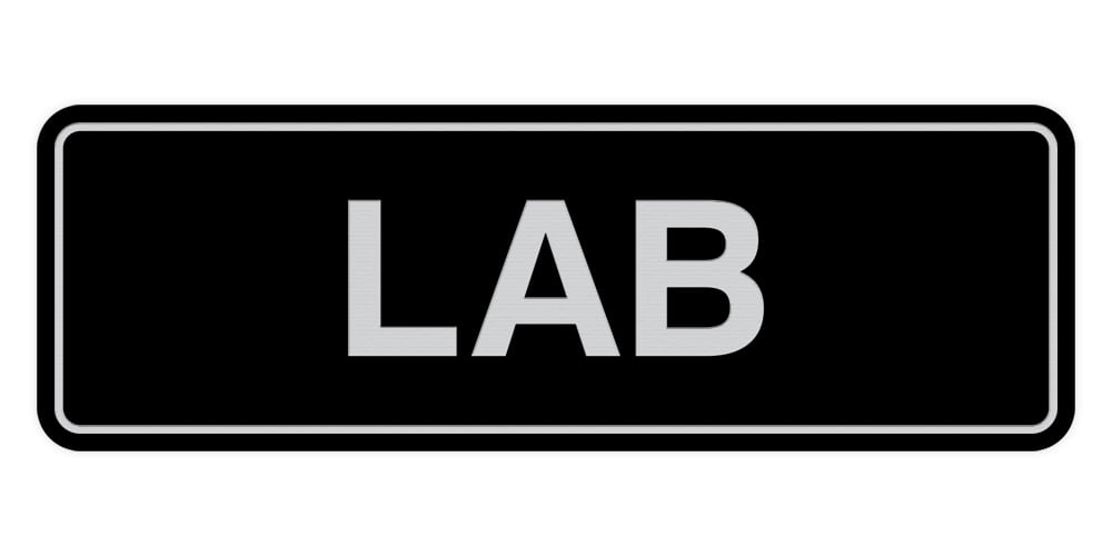 Lab Sign Horizontal Signs ByLITA New Standard Lab Sign (Black / Silver) - Large - Walmart.com
