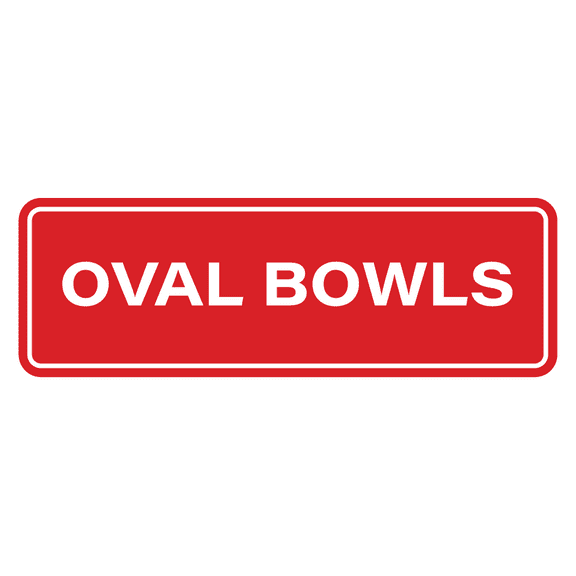 Signs ByLITA Oval Bowls Sign (Red) - Large