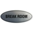 thumbnail image 1 of Signs ByLITA Oval Break Room Sign - Laser-Engraved Lettering | Durable ABS Plastic | Vibrant Colors | Powerful Foam Tape (Brushed Silver) - Large, 1 of 3