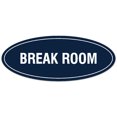 thumbnail image 1 of Signs ByLITA Oval Break Room Sign - Laser-Engraved Lettering | Durable ABS Plastic | Vibrant Colors | Powerful Foam Tape (Navy Blue / White) - Medium, 1 of 3