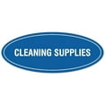 thumbnail image 1 of Signs ByLITA Oval CLEANING SUPPLIES Sign - Laser-Engraved Lettering | Durable ABS Plastic | Vibrant Colors | Powerful Foam Tape (Blue) - Large, 1 of 3