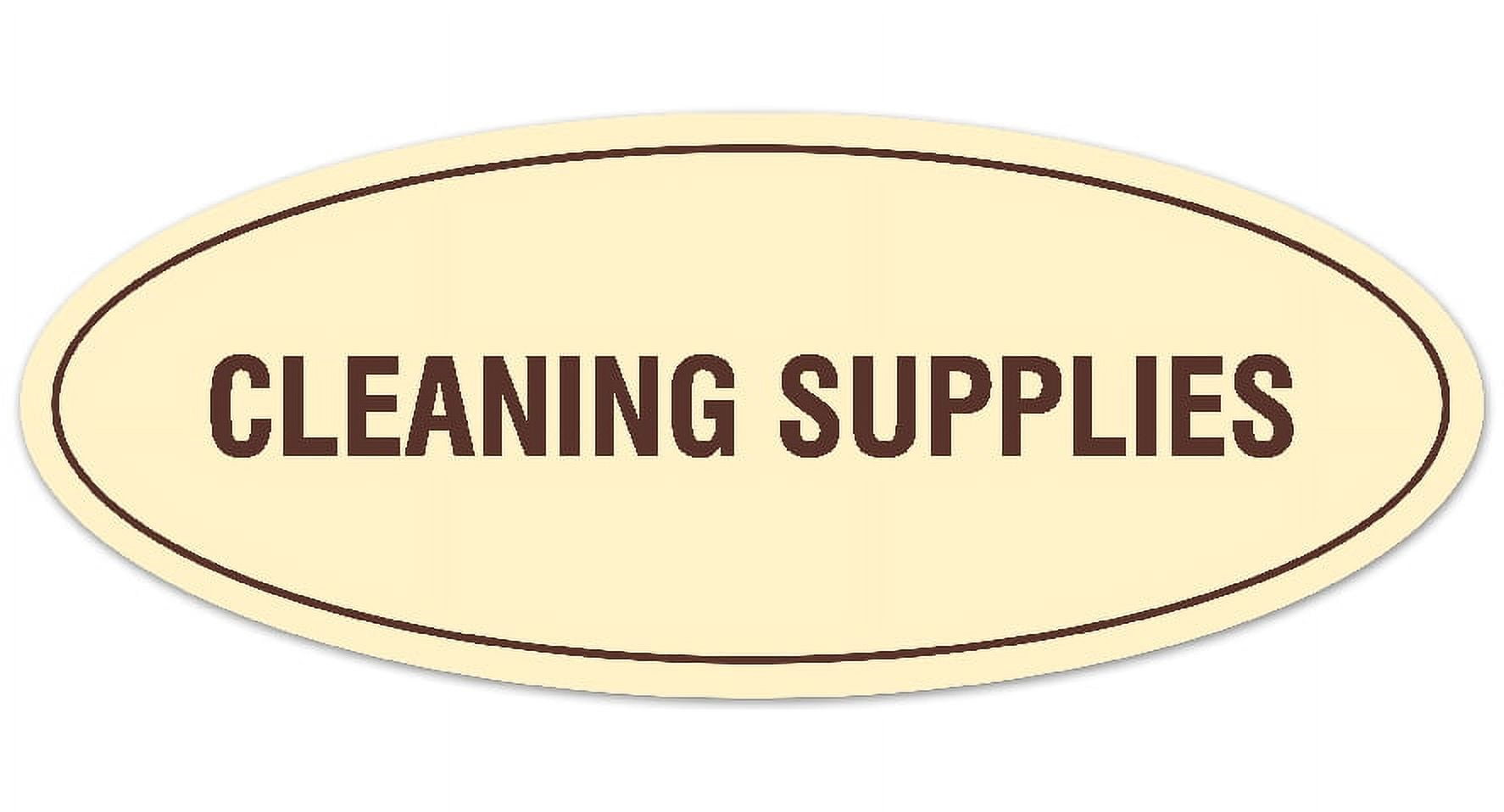 Signs ByLITA Oval CLEANING SUPPLIES Sign - Laser-Engraved Lettering ...