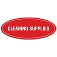 thumbnail image 1 of Signs ByLITA Oval CLEANING SUPPLIES Sign - Laser-Engraved Lettering | Durable ABS Plastic | Vibrant Colors | Powerful Foam Tape (Red) - Small, 1 of 3