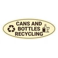 thumbnail image 1 of Signs ByLITA Oval Cans and bottles recycling Sign - Laser-Engraved Lettering | Durable ABS Plastic | Vibrant Colors | Powerful Foam Tape (Ivory/Dark Brown) - Small, 1 of 7