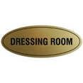 thumbnail image 1 of Signs ByLITA Oval DRESSING ROOM Sign - Laser-Engraved Lettering | Durable ABS Plastic | Vibrant Colors | Powerful Foam Tape (Brushed Gold) - Small, 1 of 3