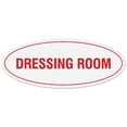 thumbnail image 1 of Signs ByLITA Oval DRESSING ROOM Sign - Laser-Engraved Lettering | Durable ABS Plastic | Vibrant Colors | Powerful Foam Tape (White/Red) - Small, 1 of 3