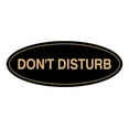 thumbnail image 1 of Signs ByLITA Oval Don't Disturb Sign (Black /Gold) - Small, 1 of 6