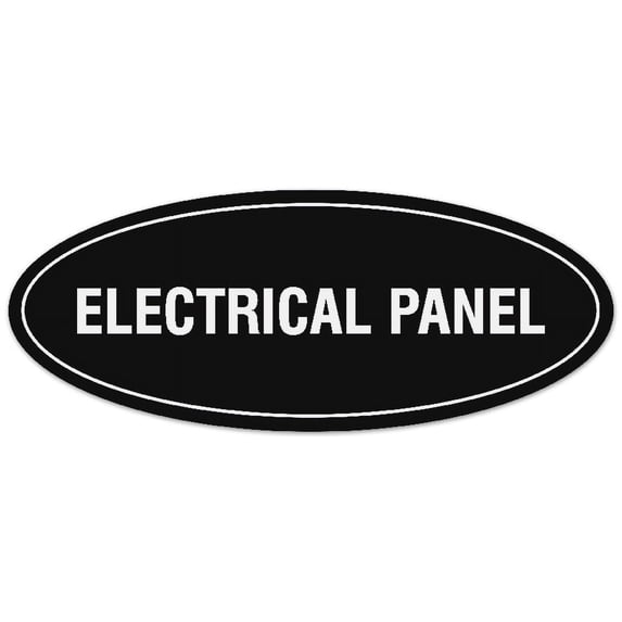 Full Panel Sign Signs ByLITA Oval Electrical Panel Sign - Laser-Engraved Lettering ...