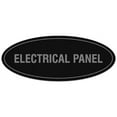thumbnail image 1 of Signs ByLITA Oval Electrical Panel Sign - Laser-Engraved Lettering | Durable ABS Plastic | Vibrant Colors | Powerful Foam Tape (Black / Silver) - Small, 1 of 3