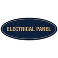 thumbnail image 1 of Signs ByLITA Oval Electrical Panel Sign - Laser-Engraved Lettering | Durable ABS Plastic | Vibrant Colors | Powerful Foam Tape (Navy Blue/Gold) - Small, 1 of 3