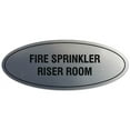 thumbnail image 1 of Signs ByLITA Oval FIRE SPRINKLER RISER ROOM Sign - Laser-Engraved Lettering | Durable ABS Plastic | Vibrant Colors | Powerful Foam Tape (Brushed Silver) - Medium, 1 of 3