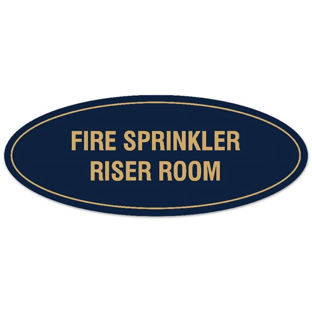 Ec Riser Room Signs ByLITA Oval FIRE SPRINKLER RISER ROOM Sign - Laser-Engraved ...