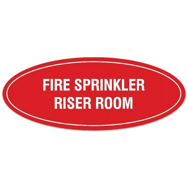 Sprinker Riser Sign Signs ByLITA Oval FIRE SPRINKLER RISER ROOM Sign - Laser-Engraved ...