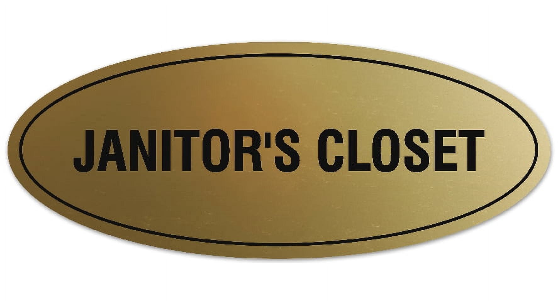 Signs ByLITA Oval JANITOR'S CLOSET Sign - Laser-Engraved Lettering ...