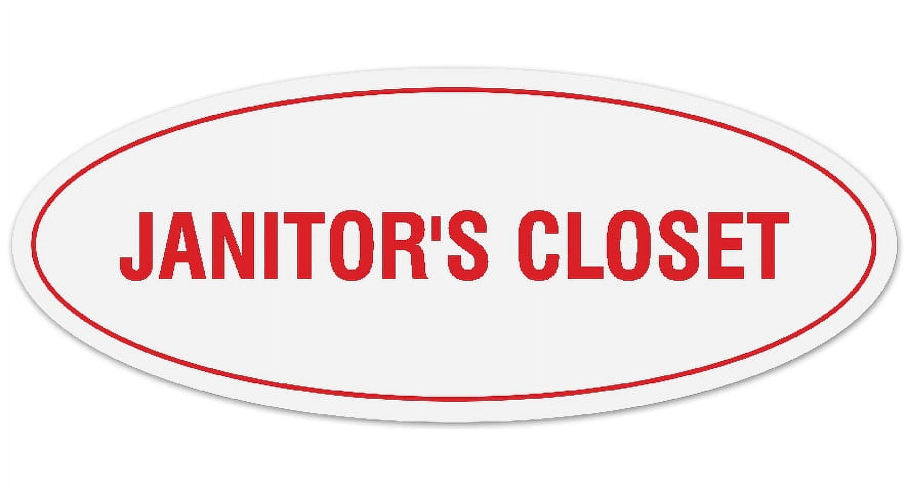 Signs ByLITA Oval JANITOR'S CLOSET Sign - Laser-Engraved Lettering ...