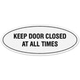 thumbnail image 1 of Signs ByLITA Oval KEEP DOOR CLOSED AT ALL TIMES Sign - Laser-Engraved Lettering | Durable ABS Plastic | Vibrant Colors | Powerful Foam Tape (White) - Small, 1 of 3