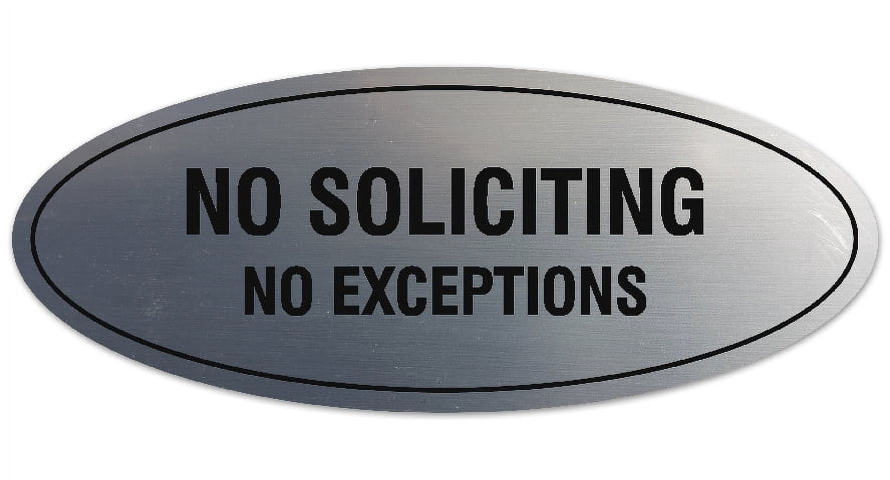 Signs ByLITA Oval No Soliciting No Exceptions Sign - Laser-Engraved ...