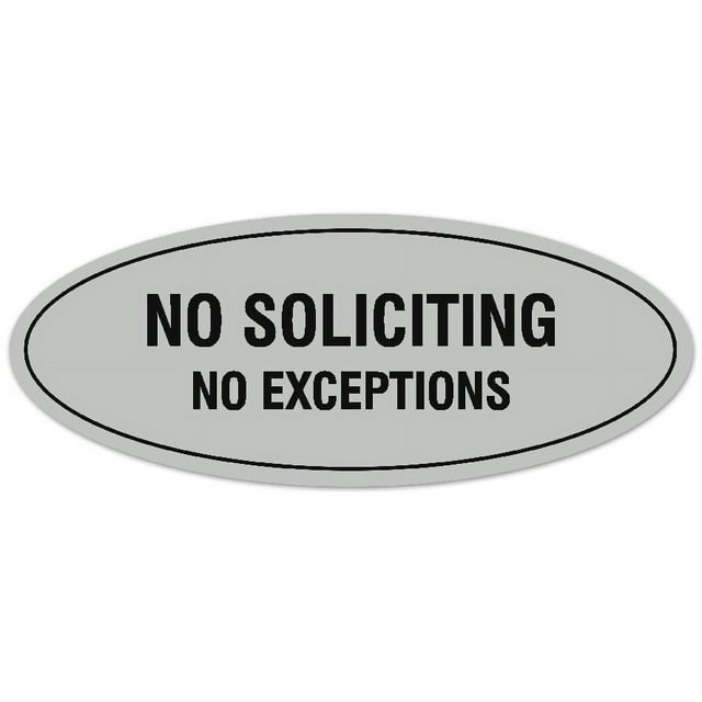 Signs ByLITA Oval No Soliciting No Exceptions Sign - Laser-Engraved ...