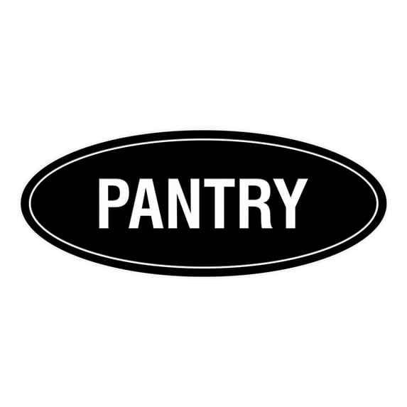 Signs ByLITA Oval Pantry Sign (Black) - Large 3.6x9"