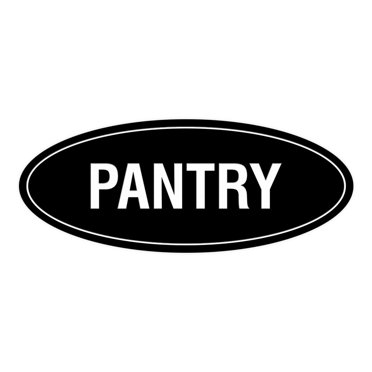 Signs ByLITA Oval Pantry Sign (Black) - Small 2x5"