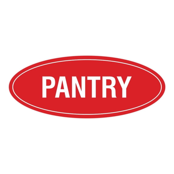 Signs ByLITA Oval Pantry Sign (Red) - Large 3.6x9"