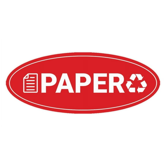 Signs ByLITA Oval Paper Sign - Laser-Engraved Lettering | Durable ABS Plastic | Vibrant Colors | Powerful Foam Tape (Red) - Large