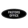 thumbnail image 1 of Signs ByLITA Oval Pastors Office Sign (Black / Silver) - Small 2x5", 1 of 1