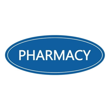 Signs ByLITA Oval Pharmacy Sign (Blue) - Large 3.6x9"