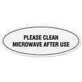 thumbnail image 1 of Signs ByLITA Oval Please Clean Microwave After Use Sign - Laser-Engraved Lettering | Durable ABS Plastic | Vibrant Colors | Powerful Foam Tape (White) - Small, 1 of 3