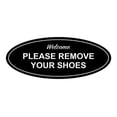 thumbnail image 1 of Signs ByLITA Oval Please Remove Your Shoes Sign (Black) - Medium, 1 of 1