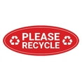 thumbnail image 1 of Signs ByLITA Oval Please recycle Sign - Laser-Engraved Lettering | Durable ABS Plastic | Vibrant Colors | Powerful Foam Tape (Red) - Medium, 1 of 7