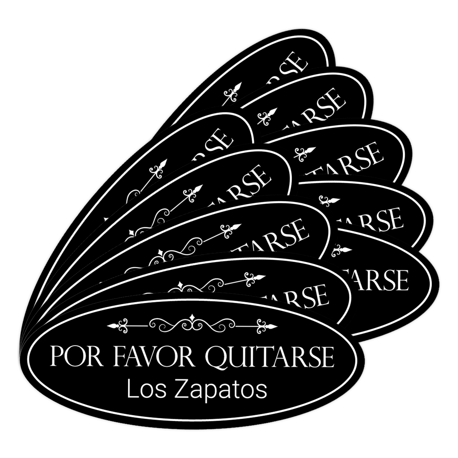 Signs ByLITA Oval Por Favor Quitarse Los Zapatos Thank You Sign (Black ...