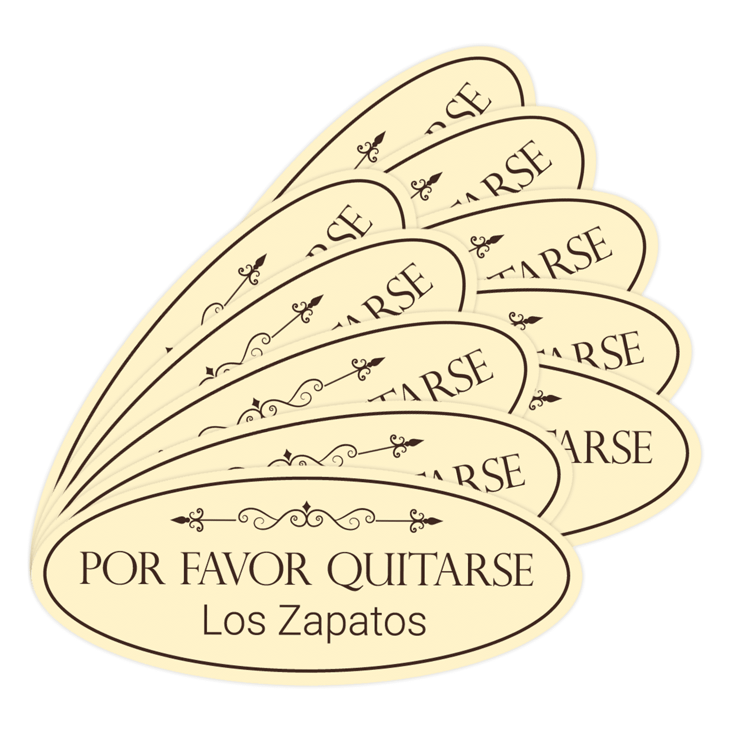 Signs ByLITA Oval Por Favor Quitarse Los Zapatos Thank You Sign (Ivory ...