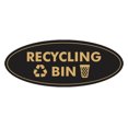 thumbnail image 1 of Signs ByLITA Oval Recycling bin Sign - Laser-Engraved Lettering | Durable ABS Plastic | Vibrant Colors | Powerful Foam Tape (Black /Gold) - Small, 1 of 7