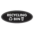 thumbnail image 1 of Signs ByLITA Oval Recycling bin Sign - Laser-Engraved Lettering | Durable ABS Plastic | Vibrant Colors | Powerful Foam Tape (Black) - Large, 1 of 7