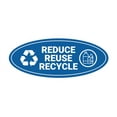 thumbnail image 1 of Signs ByLITA Oval Reduce Reuse Recycle Sign - Laser-Engraved Lettering | Durable ABS Plastic | Vibrant Colors | Powerful Foam Tape (Blue) - Medium, 1 of 7