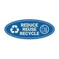 Redue Sign Signs ByLITA Oval Reduce Reuse Recycle Sign - Laser-Engraved Lettering ...