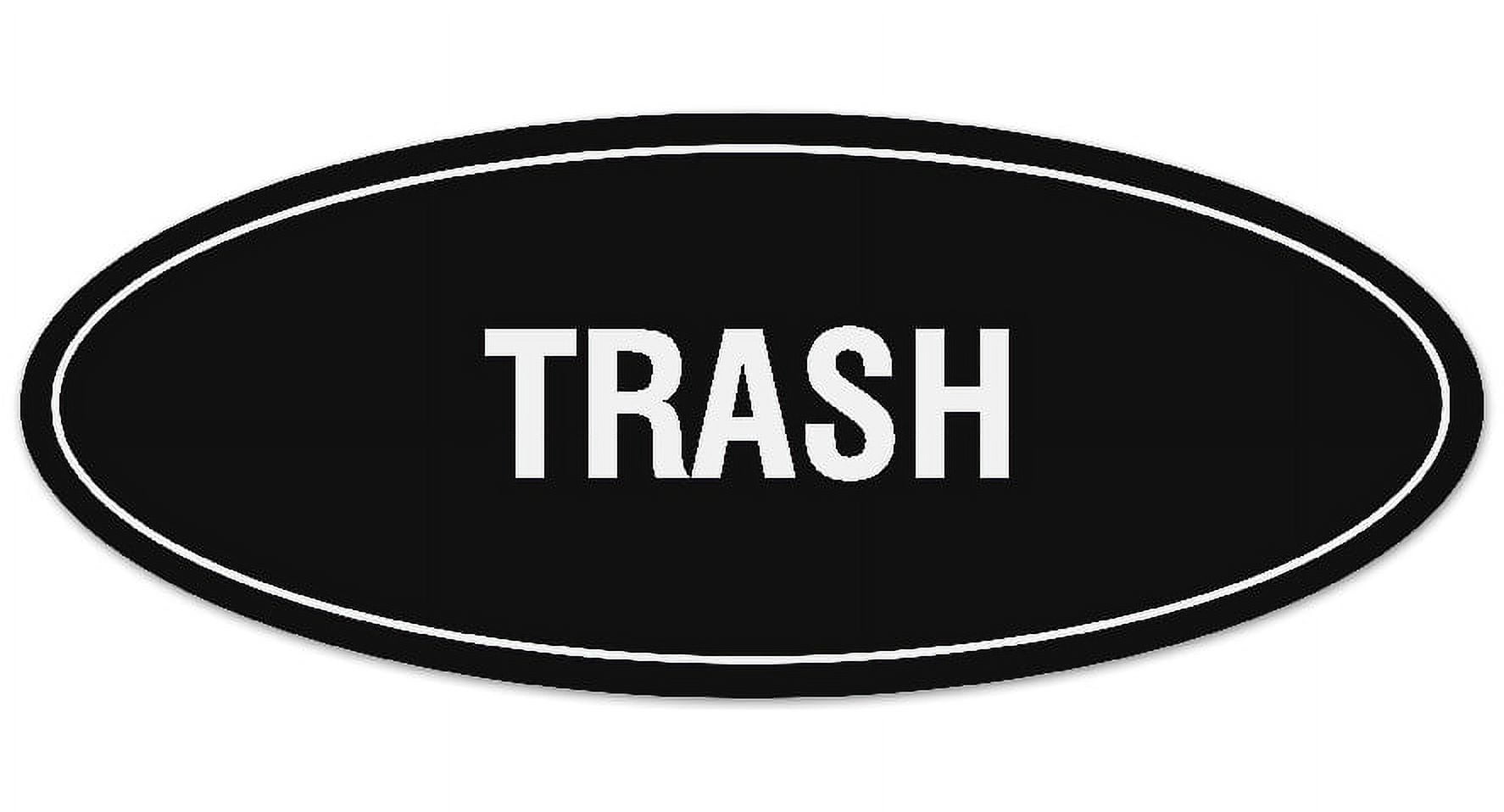Trash Box Lettering Signs ByLITA Oval Trash Sign - Laser-Engraved Lettering | Durable ABS ...