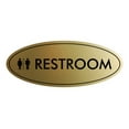 thumbnail image 1 of Oval Restroom Sign (Brushed Gold) - Medium 2.75x7", 1 of 1