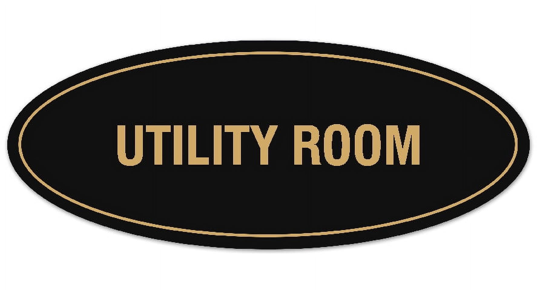 Utility Supervisor Lettering Signs ByLITA Oval Utility Room Sign - Laser-Engraved Lettering ...